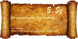 Braunstein Szilárd névjegykártya