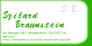 szilard braunstein business card
